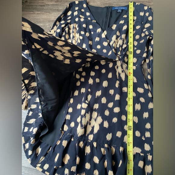 French Connection Women’s Black and Cream Patterned Mini Dress Size 8 - Picture 5 of 11